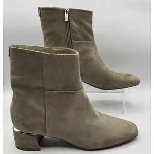 Calvin Klein Womens Parry 3 Suede Ankle Zipper Boot, Taupe, Size 9.5, NIB